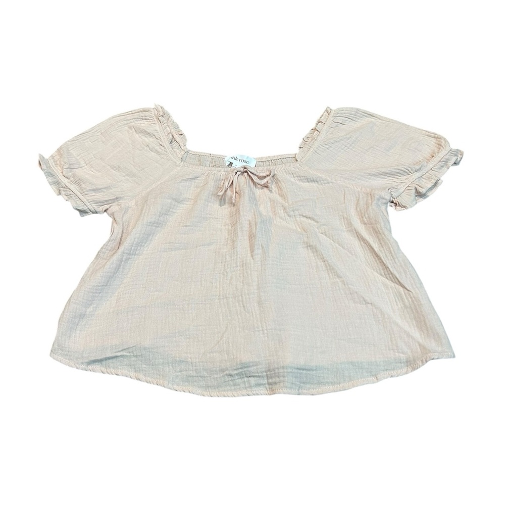 3/$15 PINK ROSE gauzy pink top